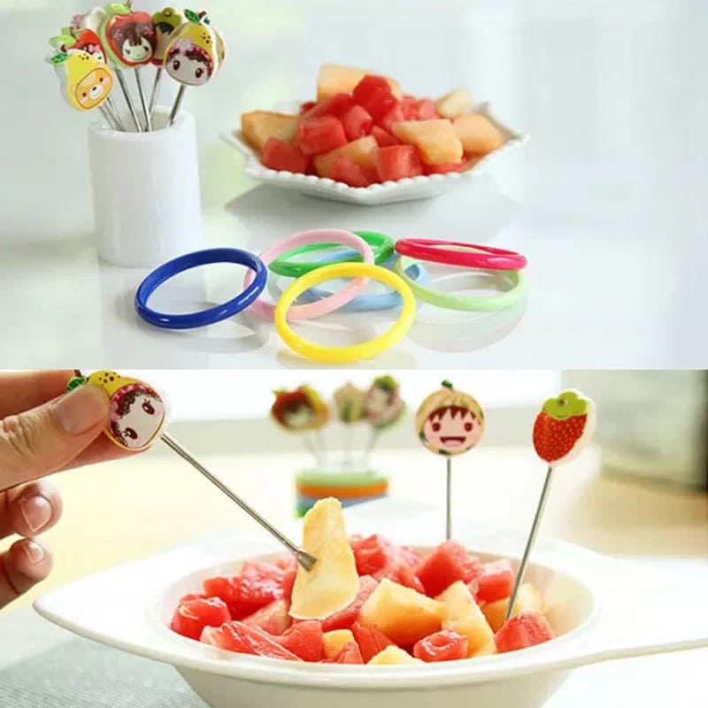 Set Of 8 Creative Cute Cartoon Stainless Steel Fruit Forks, Rainbow Cup Cake Dessert Forks, Stainless Steel Fork Holder for Fruit Snack, Fashion Fruit Sign Salad Fork Set Of 8 Creative Cute Cartoon Stainless Steel Fruit Forks, Rainbow Cup Cake Dessert Forks, Stainless Steel Fork Holder for Fruit Snack, Fashion Fruit Sign Salad Fork